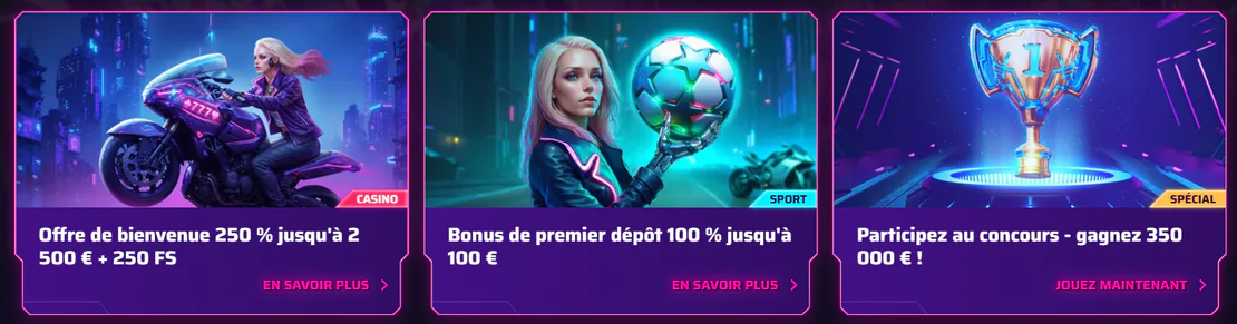 Offres en cours sur Robycasino